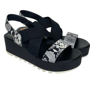 SOREL Women’s Cameron Platform Slingback Sandal Black Multi 8.5